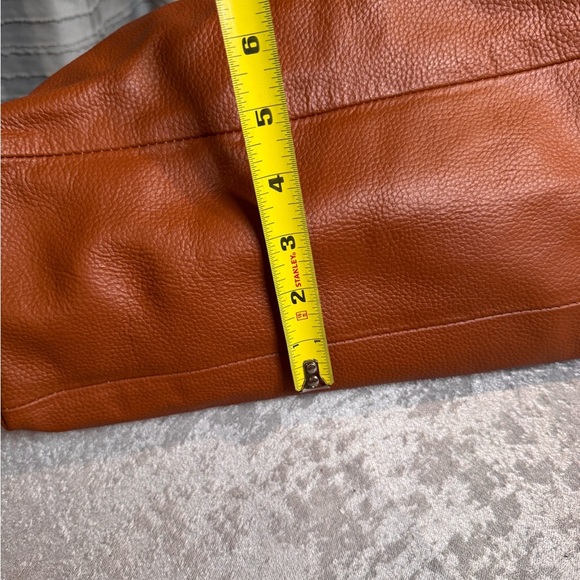 Joy Mangano Tan Leather Tote with Gold Accent - Picture 5 of 11